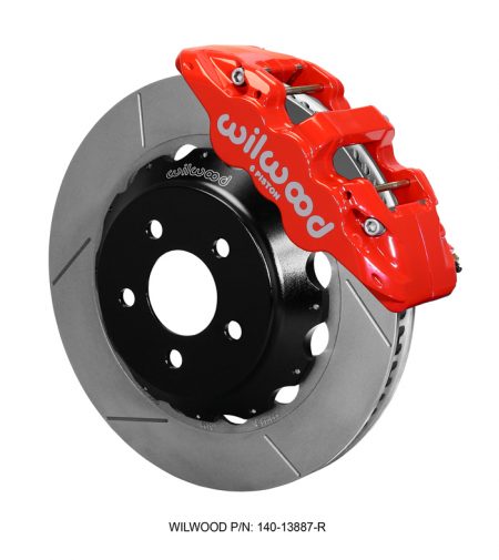 Wilwood 6-Piston AERO6 Big Brake Kit w/Slotted Rotors - 2015 Mustang GT Front (Red Calipers)